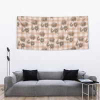 Brown Palaka Hawaii Tapestry Hawaiian Lehua Blossoms LT05 - Polynesian Pride