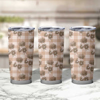Brown Palaka Hawaii Tumbler Cup Hawaiian Lehua Blossoms LT05 - Polynesian Pride