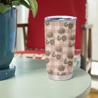 Brown Palaka Hawaii Tumbler Cup Hawaiian Lehua Blossoms LT05 - Polynesian Pride
