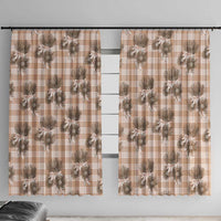 Brown Palaka Hawaii Window Curtain Hawaiian Lehua Blossoms LT05 With Hooks Brown - Polynesian Pride