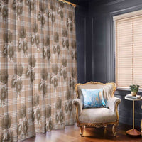 Brown Palaka Hawaii Window Curtain Hawaiian Lehua Blossoms LT05 - Polynesian Pride