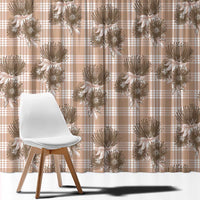 Brown Palaka Hawaii Window Curtain Hawaiian Lehua Blossoms LT05 - Polynesian Pride