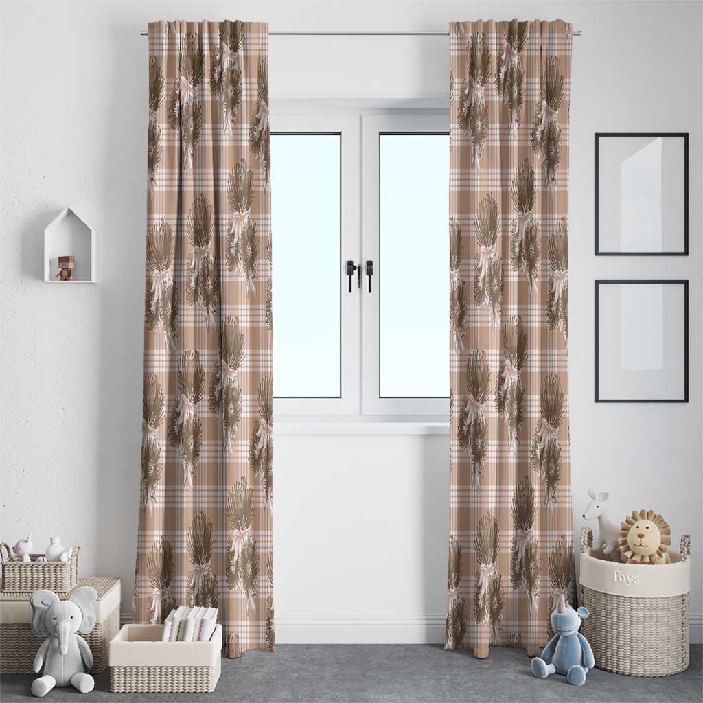Brown Palaka Hawaii Window Curtain Hawaiian Lehua Blossoms LT05 - Polynesian Pride