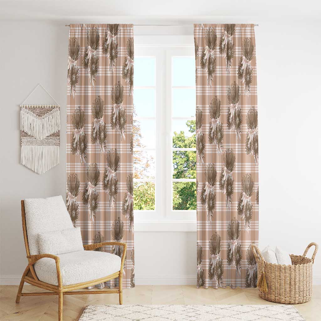 Brown Palaka Hawaii Window Curtain Hawaiian Lehua Blossoms LT05 - Polynesian Pride