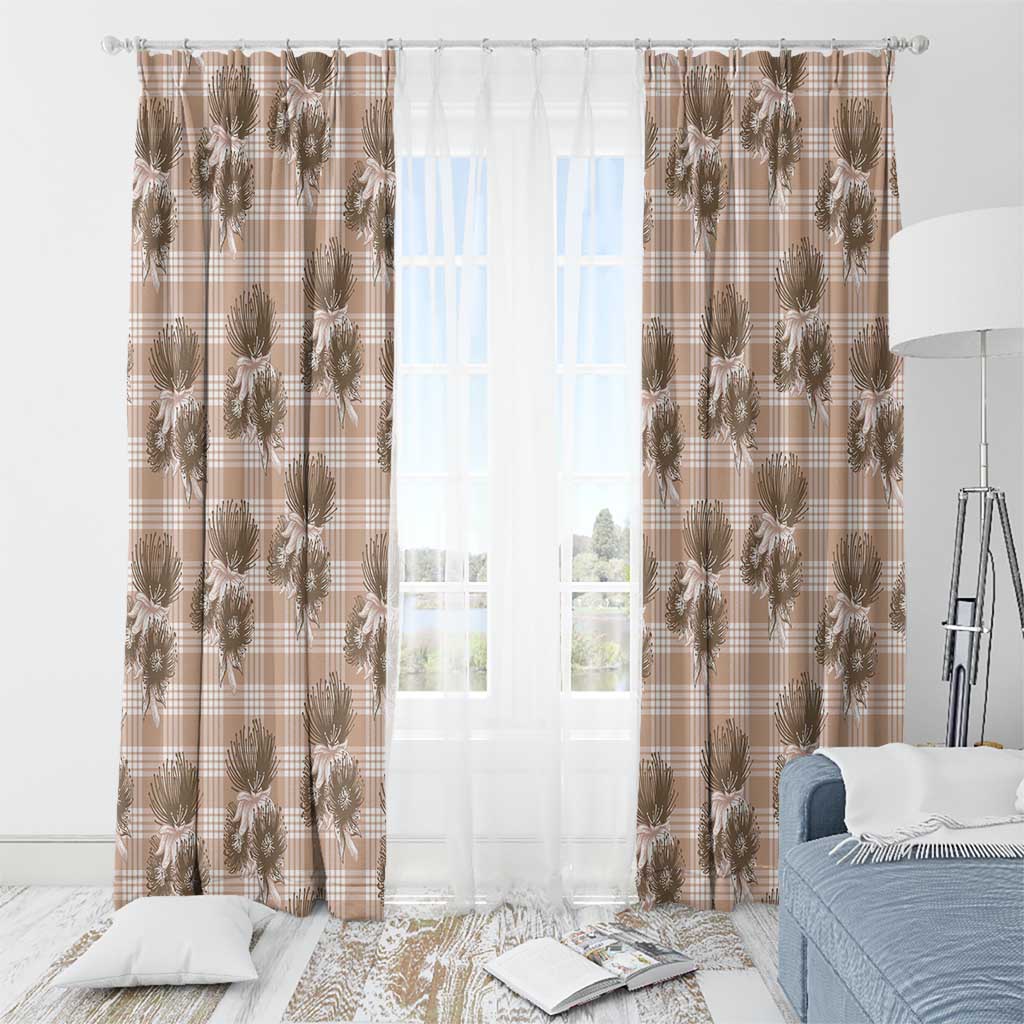 Brown Palaka Hawaii Window Curtain Hawaiian Lehua Blossoms LT05 - Polynesian Pride