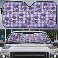 Purple Palaka Hawaii Auto Sun Shade Hawaiian Lehua Blossoms LT05 Purple - Polynesian Pride