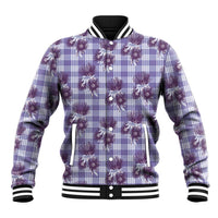 Purple Palaka Hawaii Baseball Jacket Hawaiian Lehua Blossoms LT05 Unisex Purple - Polynesian Pride