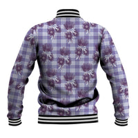 Purple Palaka Hawaii Baseball Jacket Hawaiian Lehua Blossoms LT05 - Polynesian Pride