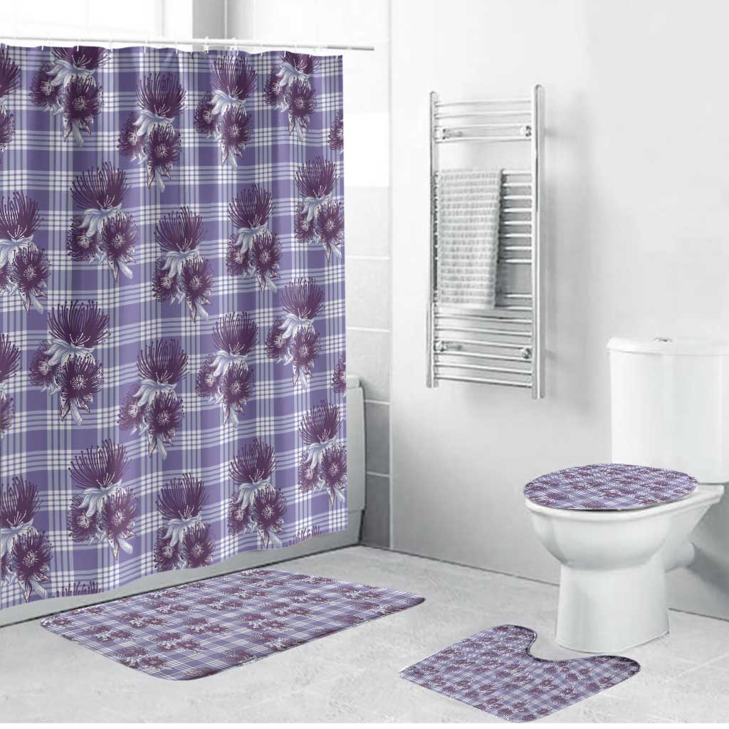 Purple Palaka Hawaii Bathroom Set Hawaiian Lehua Blossoms LT05 Bathroom Set (4 pcs) Purple - Polynesian Pride