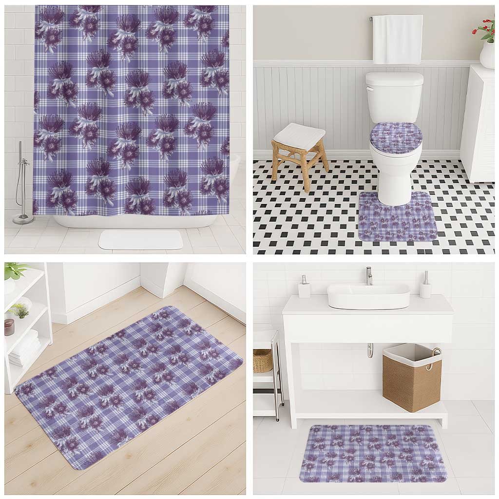 Purple Palaka Hawaii Bathroom Set Hawaiian Lehua Blossoms LT05 - Polynesian Pride