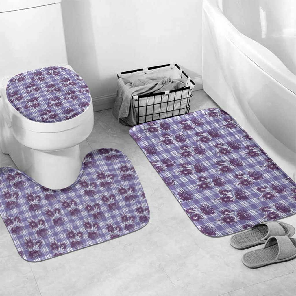 Purple Palaka Hawaii Bathroom Set Hawaiian Lehua Blossoms LT05 Mat Set Only (3 pcs) One Size Purple - Polynesian Pride