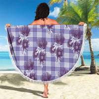 Purple Palaka Hawaii Beach Blanket Hawaiian Lehua Blossoms LT05 - Polynesian Pride