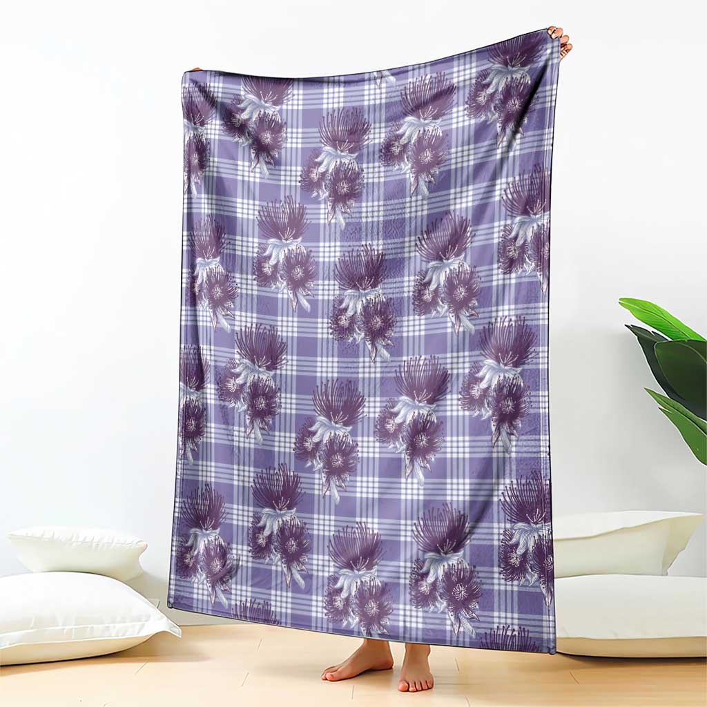 Purple Palaka Hawaii Blanket Hawaiian Lehua Blossoms LT05 - Polynesian Pride