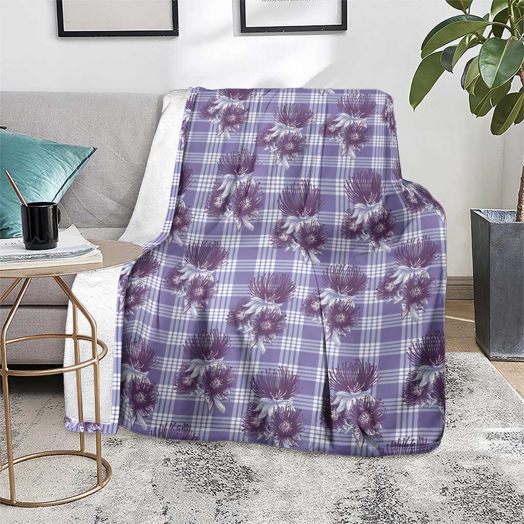 Purple Palaka Hawaii Blanket Hawaiian Lehua Blossoms LT05 - Polynesian Pride