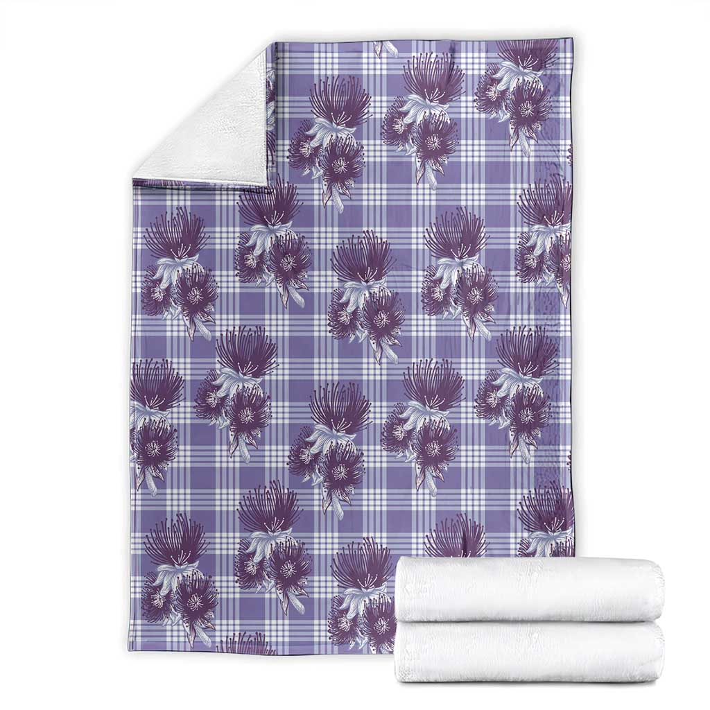 Purple Palaka Hawaii Blanket Hawaiian Lehua Blossoms LT05 - Polynesian Pride