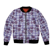 Purple Palaka Hawaii Bomber Jacket Hawaiian Lehua Blossoms LT05 Unisex Purple - Polynesian Pride