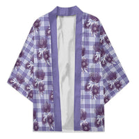 Purple Palaka Hawaii Kimono Hawaiian Lehua Blossoms LT05 Unisex Purple - Polynesian Pride