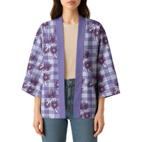 Purple Palaka Hawaii Kimono Hawaiian Lehua Blossoms LT05 - Polynesian Pride