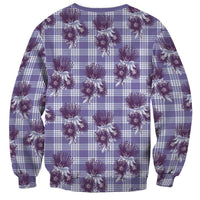 Purple Palaka Hawaii Sweatshirt Hawaiian Lehua Blossoms LT05 - Polynesian Pride