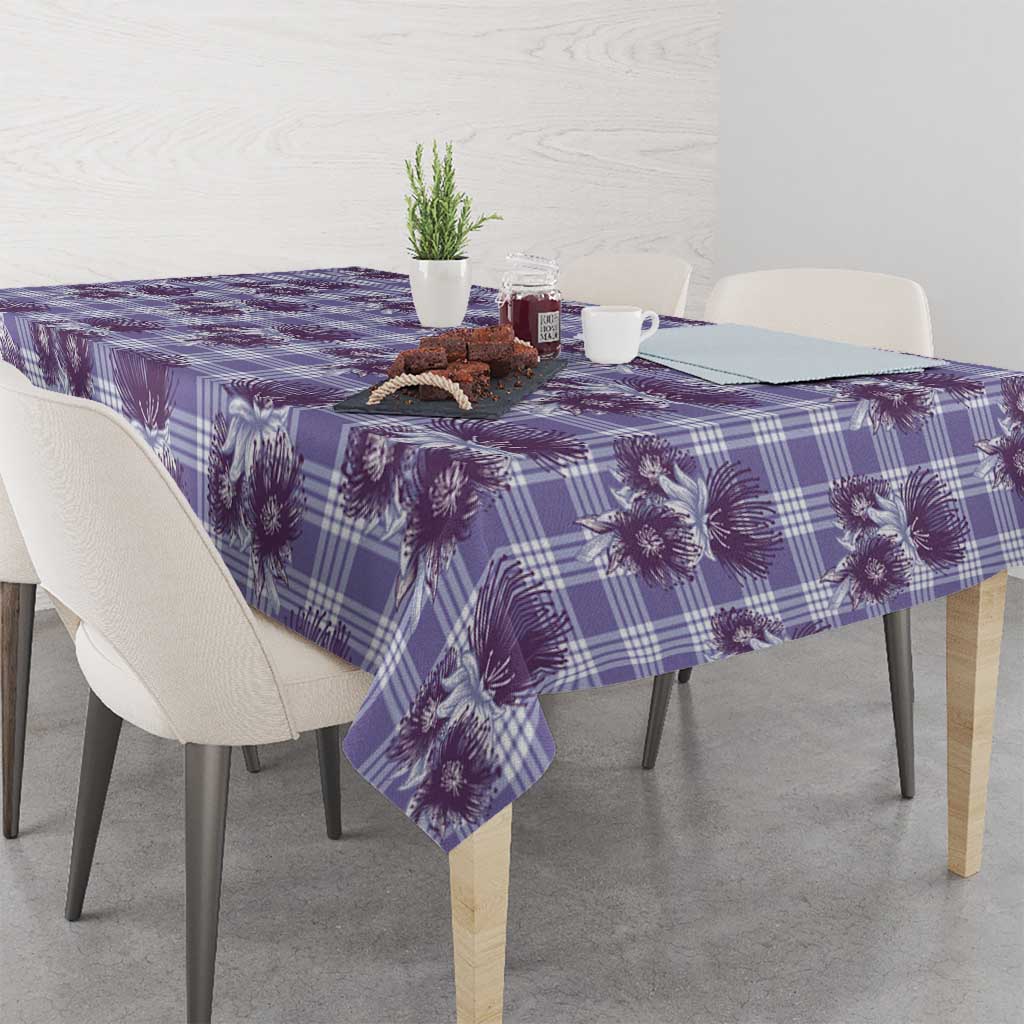 Purple Palaka Hawaii Tablecloth Hawaiian Lehua Blossoms LT05 - Polynesian Pride