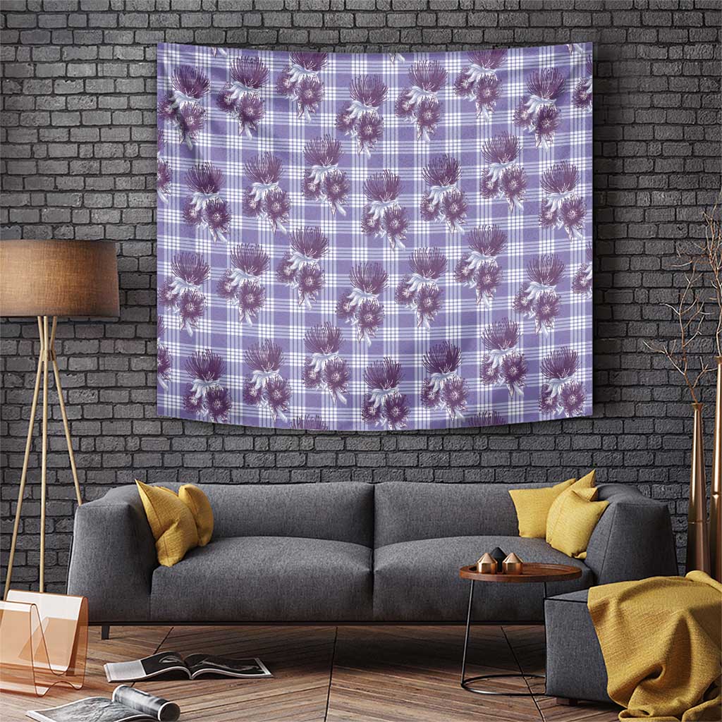 Purple Palaka Hawaii Tapestry Hawaiian Lehua Blossoms LT05 Purple - Polynesian Pride