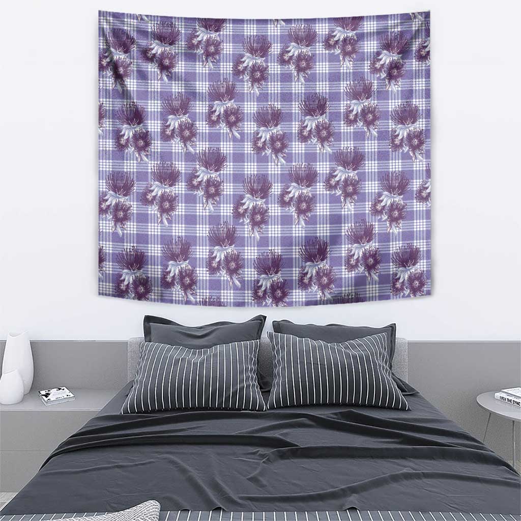 Purple Palaka Hawaii Tapestry Hawaiian Lehua Blossoms LT05 - Polynesian Pride