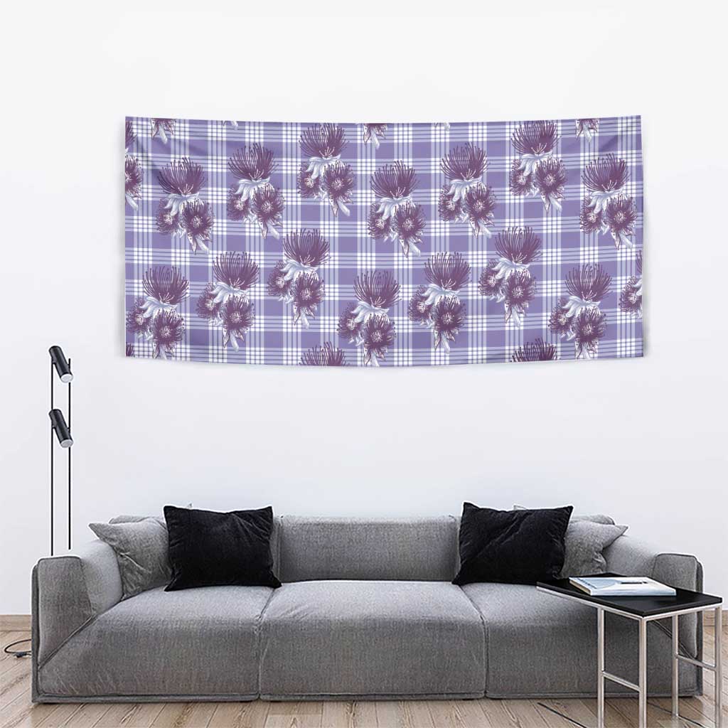 Purple Palaka Hawaii Tapestry Hawaiian Lehua Blossoms LT05 - Polynesian Pride