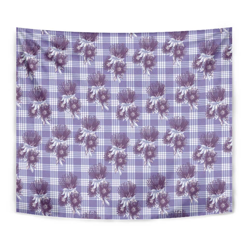 Purple Palaka Hawaii Tapestry Hawaiian Lehua Blossoms LT05 - Polynesian Pride