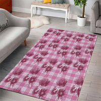 Pink Palaka Hawaii Area Rug Hawaiian Lehua Blossoms LT05 - Polynesian Pride