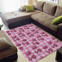 Pink Palaka Hawaii Area Rug Hawaiian Lehua Blossoms LT05 - Polynesian Pride