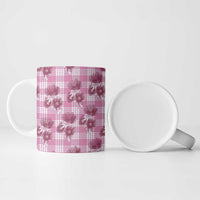 Pink Palaka Hawaii Ceramic Mug Hawaiian Lehua Blossoms LT05 - Polynesian Pride
