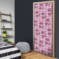 Pink Palaka Hawaii Door Cover Hawaiian Lehua Blossoms LT05 - Polynesian Pride