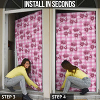 Pink Palaka Hawaii Door Cover Hawaiian Lehua Blossoms LT05 - Polynesian Pride