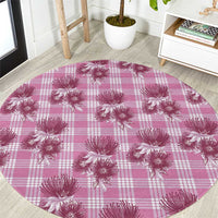 Pink Palaka Hawaii Round Carpet Hawaiian Lehua Blossoms LT05 Pink - Polynesian Pride