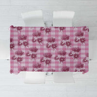 Pink Palaka Hawaii Tablecloth Hawaiian Lehua Blossoms LT05 Pink - Polynesian Pride