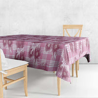 Pink Palaka Hawaii Tablecloth Hawaiian Lehua Blossoms LT05 - Polynesian Pride