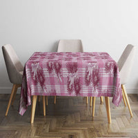 Pink Palaka Hawaii Tablecloth Hawaiian Lehua Blossoms LT05 - Polynesian Pride