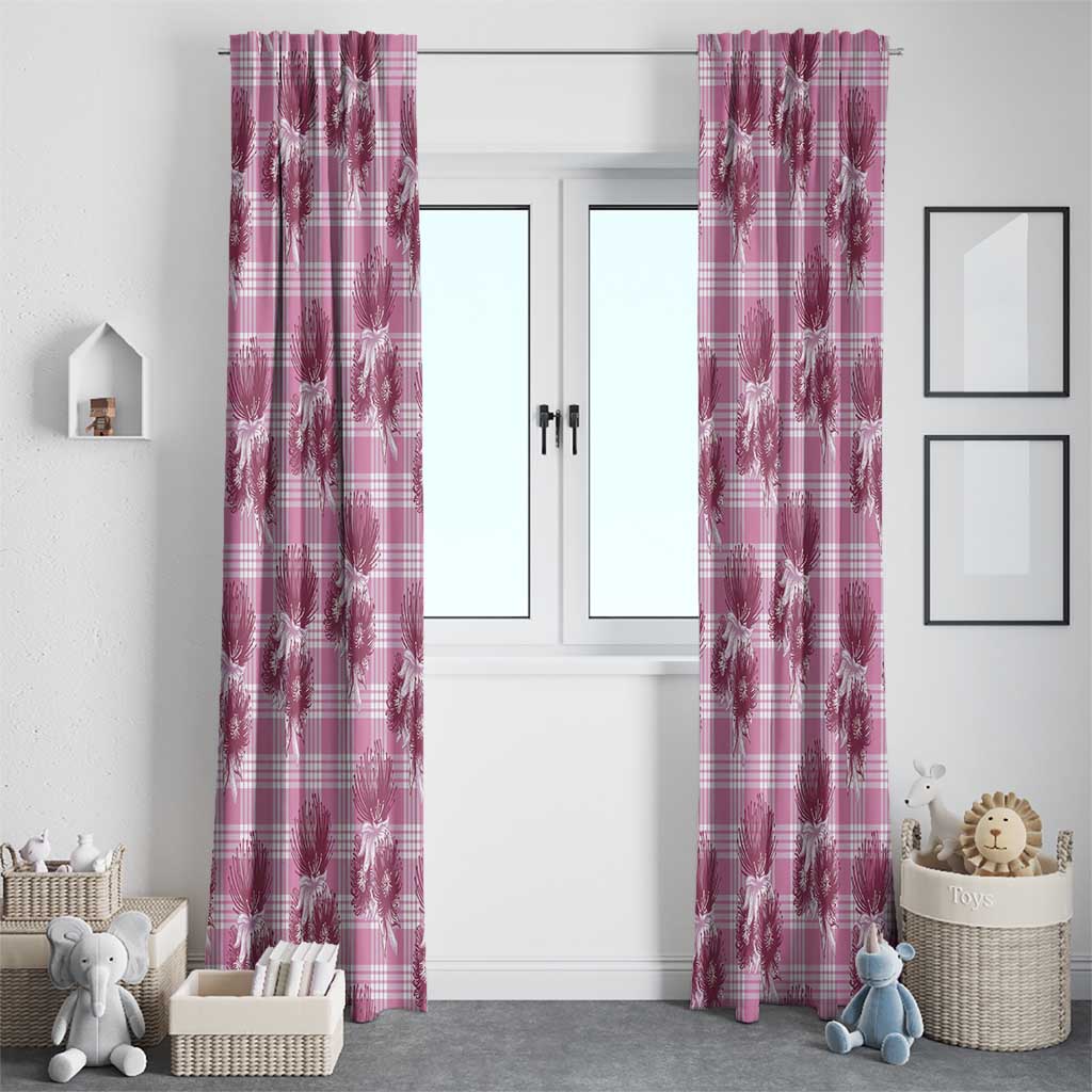Pink Palaka Hawaii Window Curtain Hawaiian Lehua Blossoms LT05 - Polynesian Pride