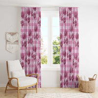 Pink Palaka Hawaii Window Curtain Hawaiian Lehua Blossoms LT05 - Polynesian Pride