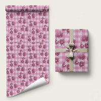 Pink Palaka Hawaii Wrapping Paper Hawaiian Lehua Blossoms LT05 58" × 23" Pink - Polynesian Pride