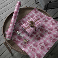 Pink Palaka Hawaii Wrapping Paper Hawaiian Lehua Blossoms LT05 - Polynesian Pride