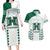 Custom Hawaii Football Couples Matching Long Sleeve Bodycon Dress and Hawaiian Shirt Rainbow Warriors Kakau Pattern LT05 White - Polynesian Pride