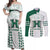 Custom Hawaii Football Couples Matching Off Shoulder Maxi Dress and Long Sleeve Button Shirt Rainbow Warriors Kakau Pattern LT05 White - Polynesian Pride