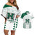 Custom Hawaii Football Couples Matching Off Shoulder Short Dress and Hawaiian Shirt Rainbow Warriors Kakau Pattern LT05 White - Polynesian Pride