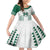 Custom Hawaii Football Family Matching Off Shoulder Short Dress and Hawaiian Shirt Rainbow Warriors Kakau Pattern LT05 Daughter's Dress White - Polynesian Pride