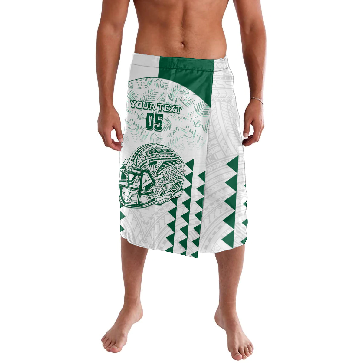 Custom Hawaii Football Lavalava Rainbow Warriors Kakau Pattern LT05 White - Polynesian Pride