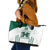 Custom Hawaii Football Leather Tote Bag Rainbow Warriors Kakau Pattern LT05 White - Polynesian Pride