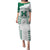 Custom Hawaii Football Puletasi Rainbow Warriors Kakau Pattern LT05 Long Dress White - Polynesian Pride