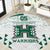 Custom Hawaii Football Round Carpet Rainbow Warriors Kakau Pattern LT05 White - Polynesian Pride