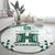 Custom Hawaii Football Round Carpet Rainbow Warriors Kakau Pattern LT05 - Polynesian Pride